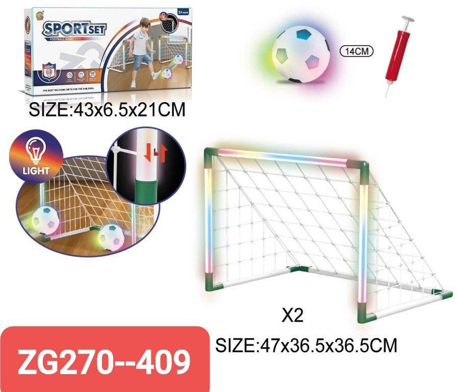 ست دروازه توپ و فوتبال چراغدار  ZG270_409 ⚽🥅